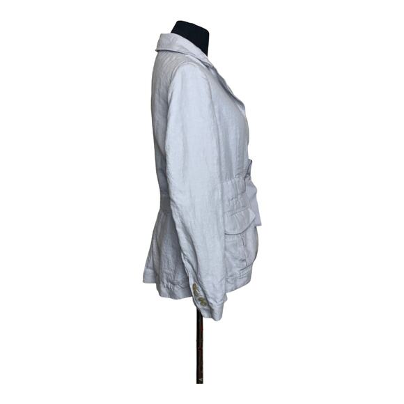 Talbots silver gray linen belted jacket size 4 - Picture 7 of 12